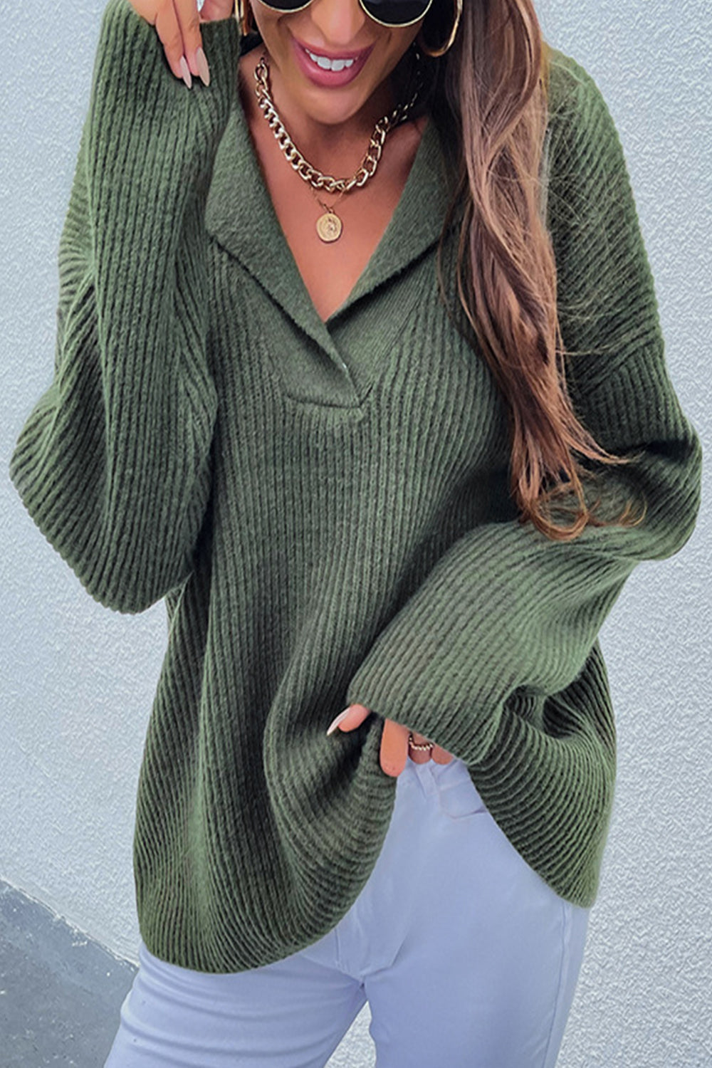 Notch Lapel Thicken Pullover