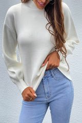 Turtleneck Lantern Sleeve Sweater