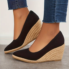 Slip On Platform Espadrilles Wedge Heels Sandals