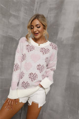 Beading Love Pattern Plus Size Sweater