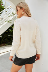 Button Solid Color Pullover