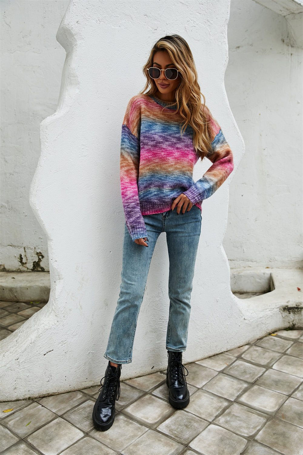 Rainbow Striped Pullover
