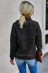 Multi Panel Slant Collar Sweater