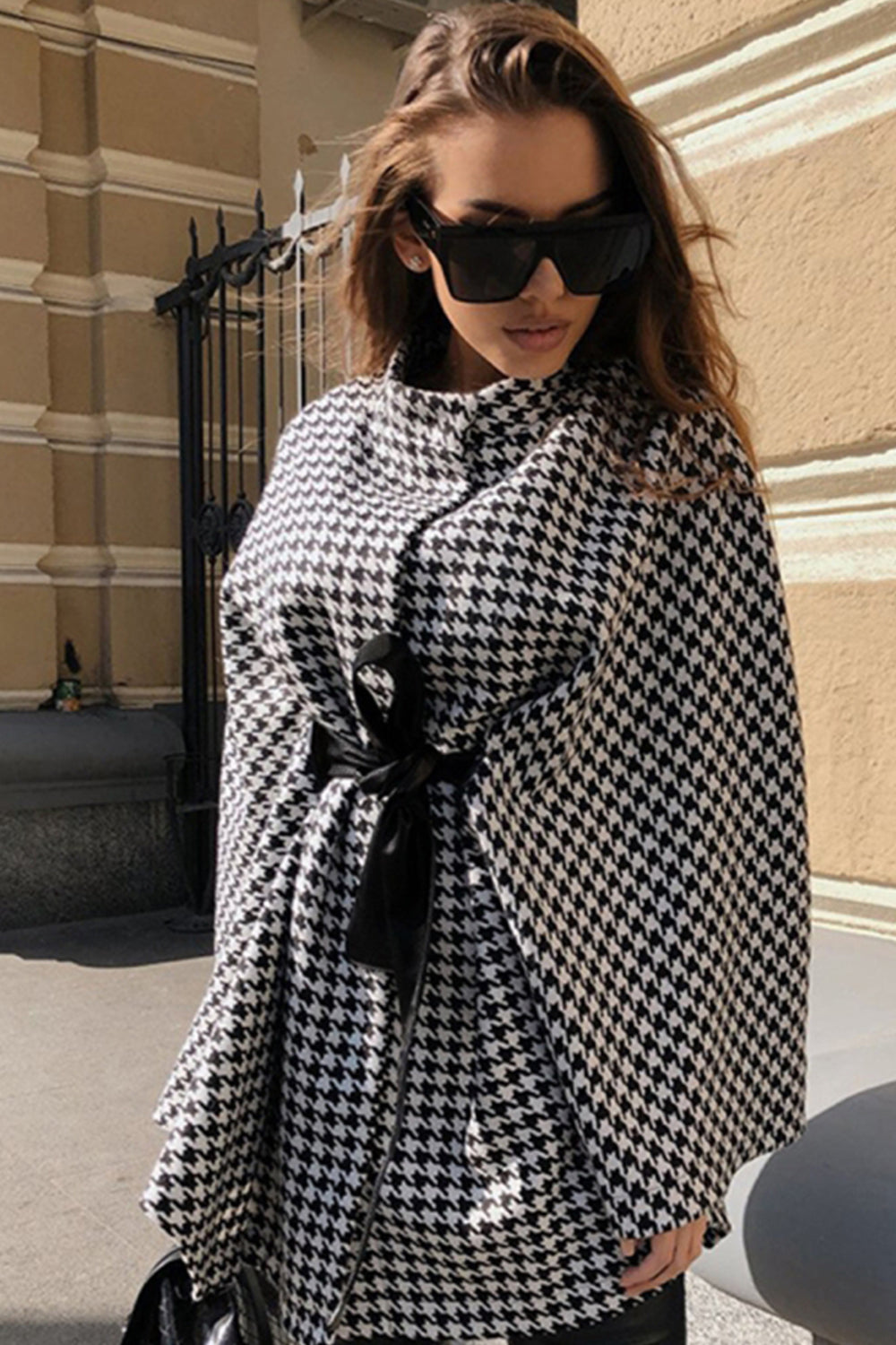 Chiffon Loose Lace Up Cape Top