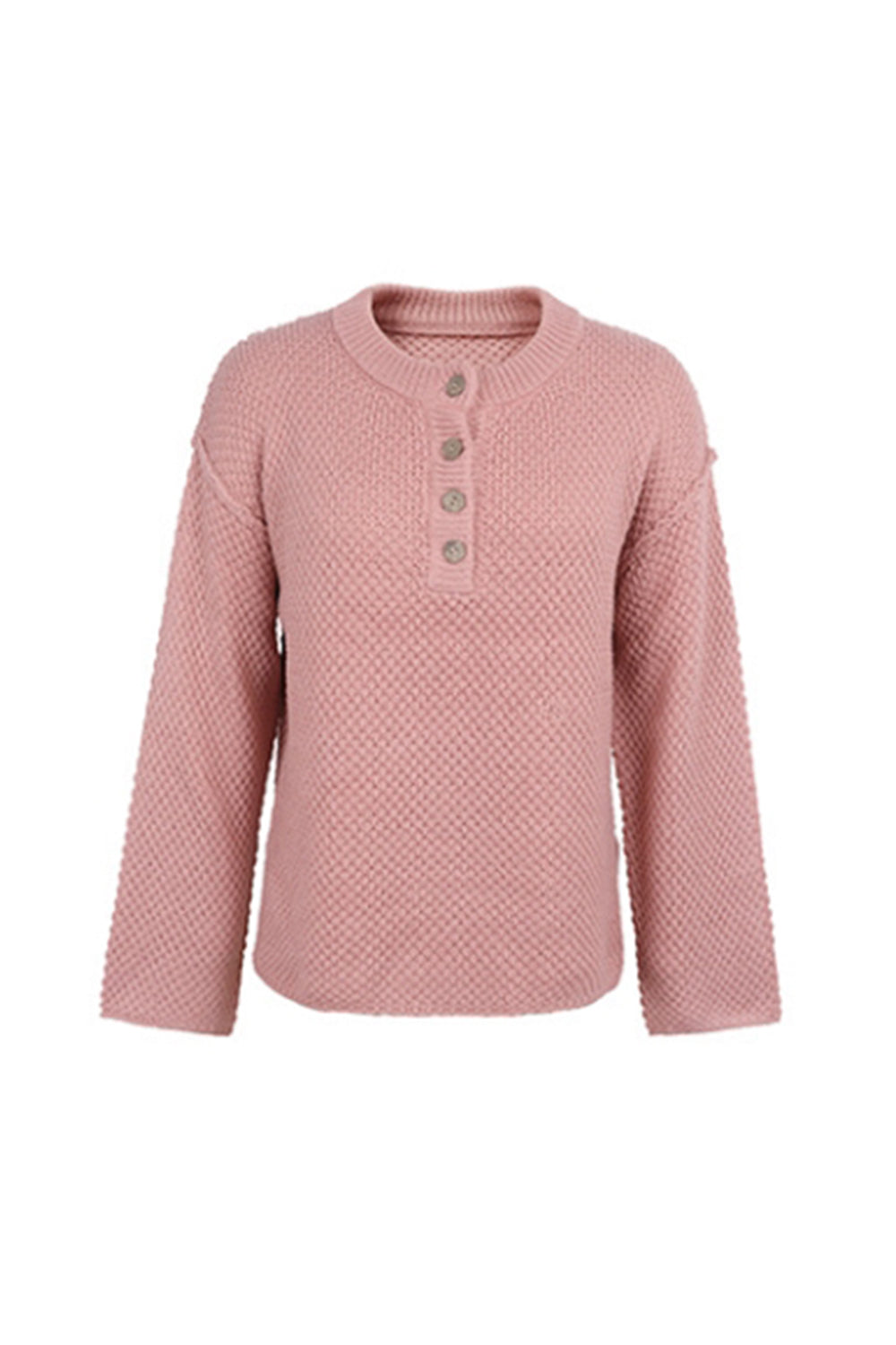 Round Neck Slit Pullover