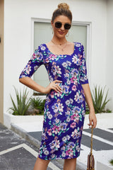 Round Neck Print Dress