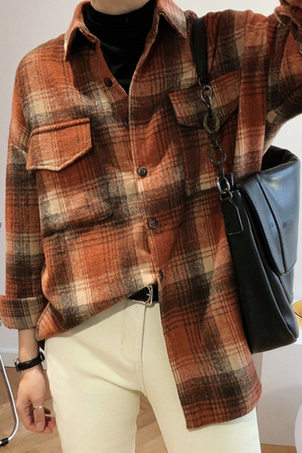 Brushed Plaid Pocket Shirt