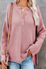 Round Neck Slit Pullover