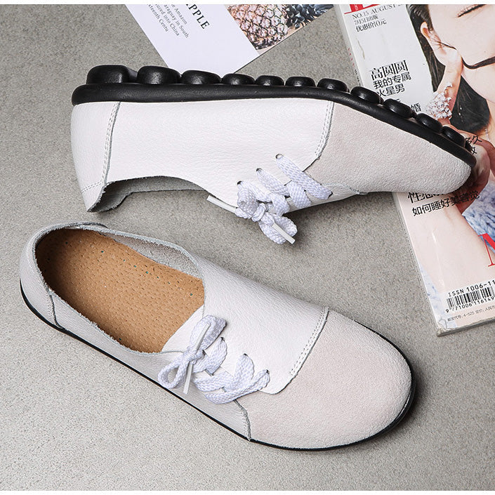 Brushed leather Diagonal lace-up Garden Shoes