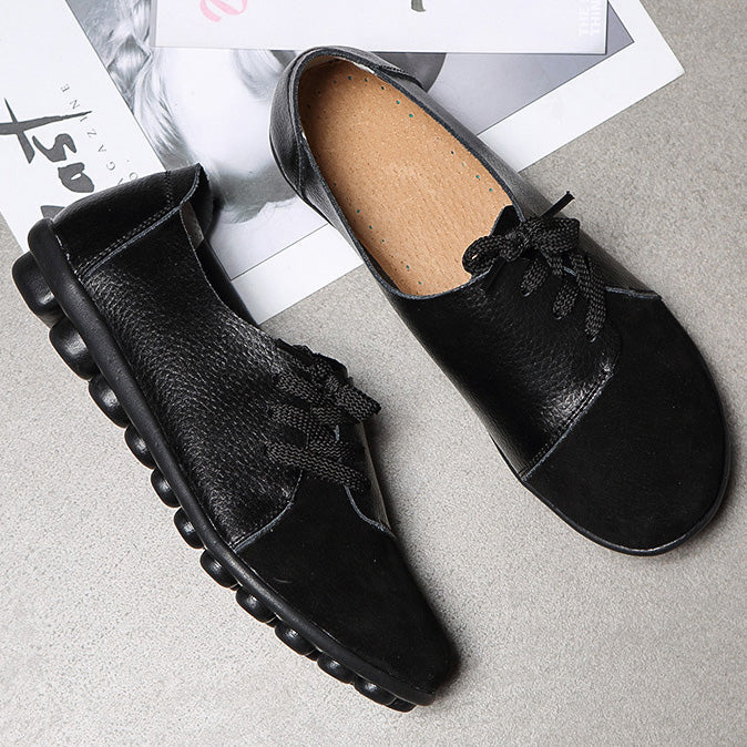 Brushed leather Diagonal lace-up Garden Shoes