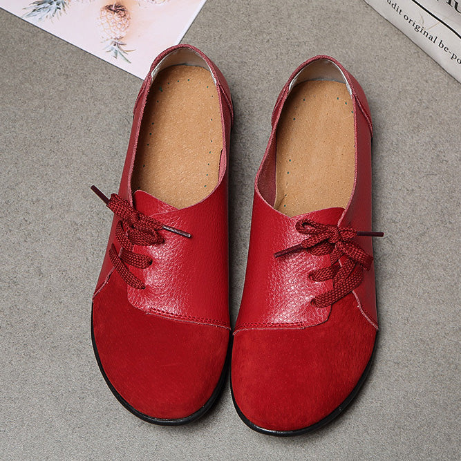 Brushed leather Diagonal lace-up Garden Shoes