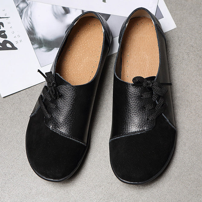 Brushed leather Diagonal lace-up Garden Shoes