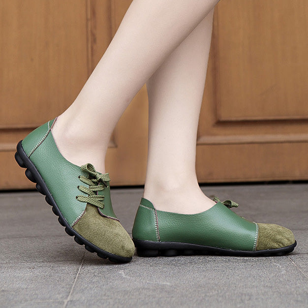 Brushed leather Diagonal lace-up Garden Shoes