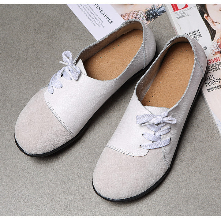 Brushed leather Diagonal lace-up Garden Shoes