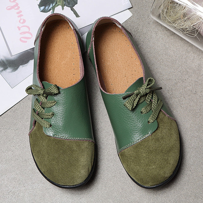 Brushed leather Diagonal lace-up Garden Shoes