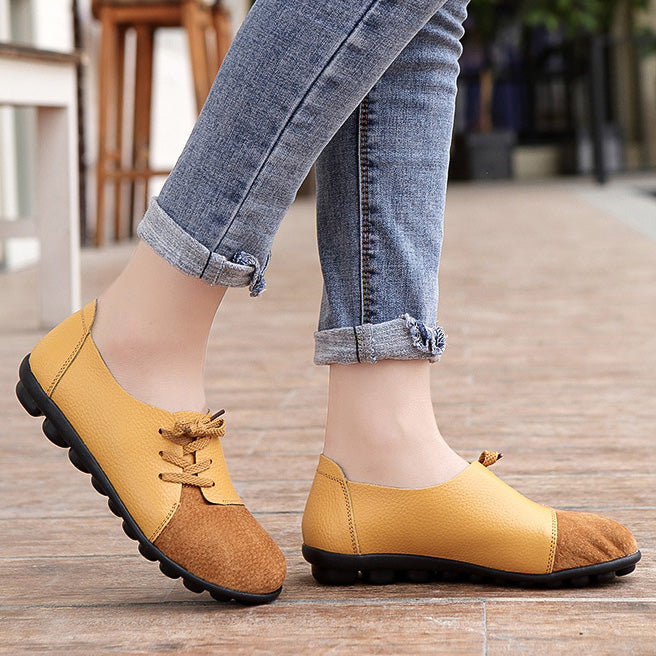 Brushed leather Diagonal lace-up Garden Shoes