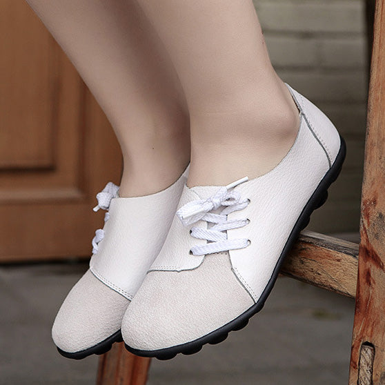 Brushed leather Diagonal lace-up Garden Shoes