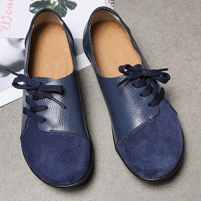 Brushed leather Diagonal lace-up Garden Shoes