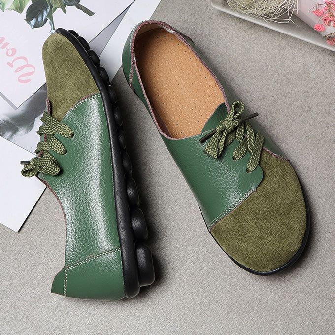 Brushed leather Diagonal lace-up Garden Shoes