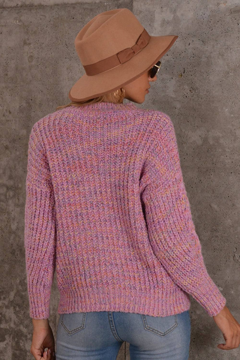 Color Matching Long Sleeve Loose Sweater