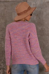 Color Matching Long Sleeve Loose Sweater
