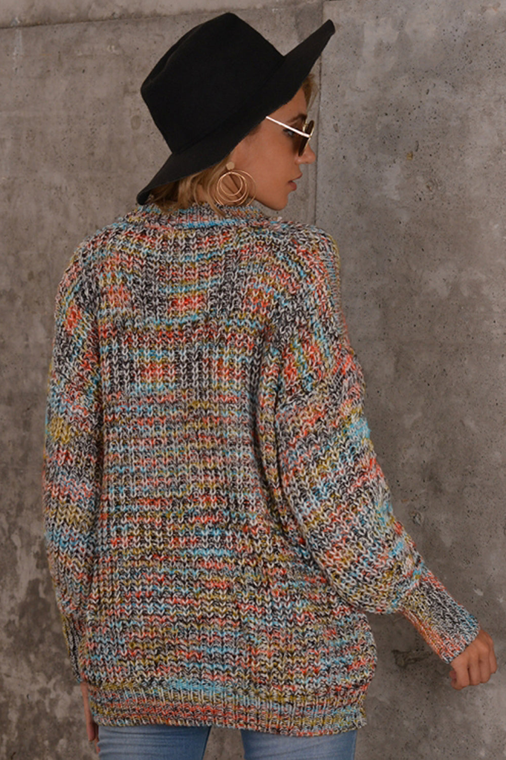 Color Matching Long Sleeve Loose Sweater