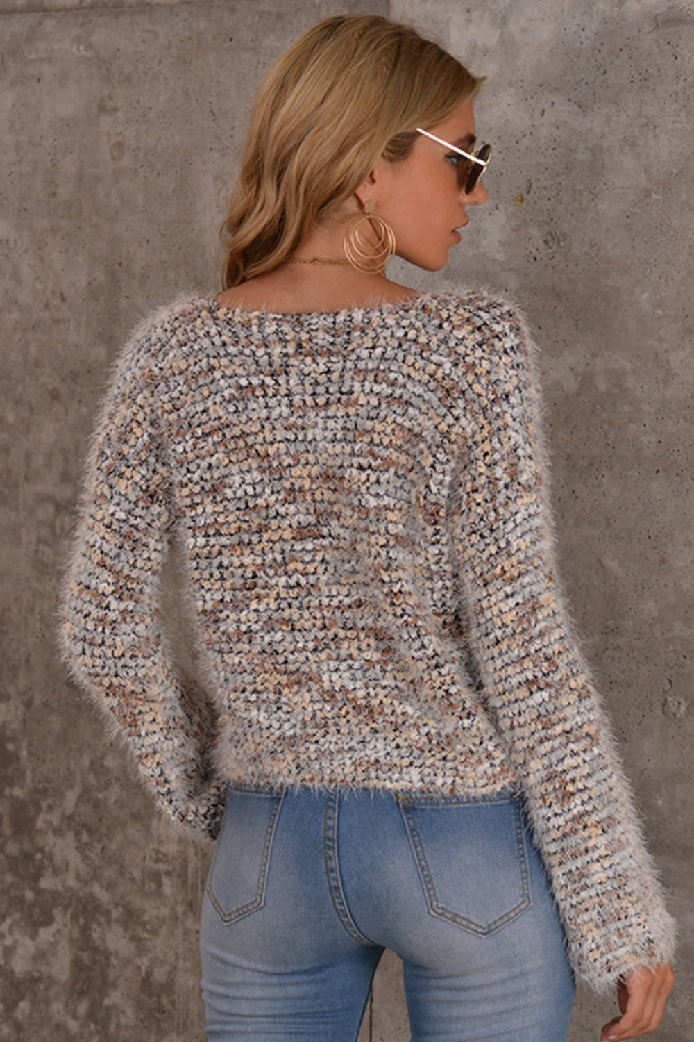 Colorful Knitted Short Sweater