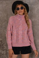 Colorful Turtleneck Knitted Sweater