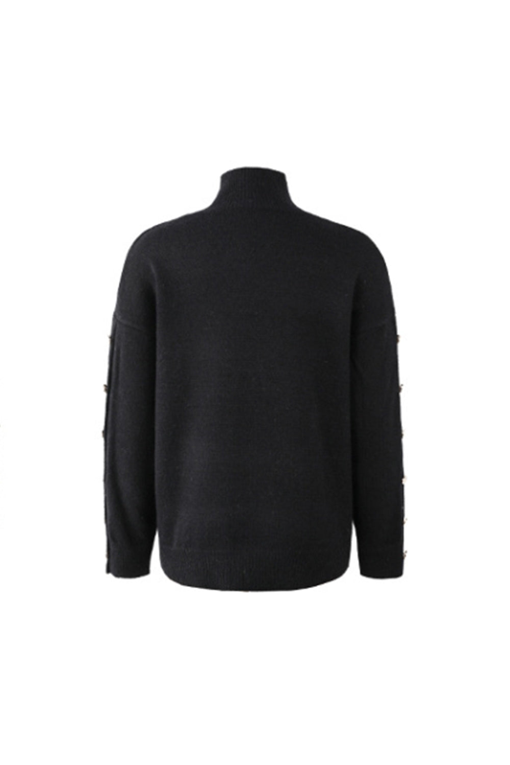 High Neck Button Knit Sweater