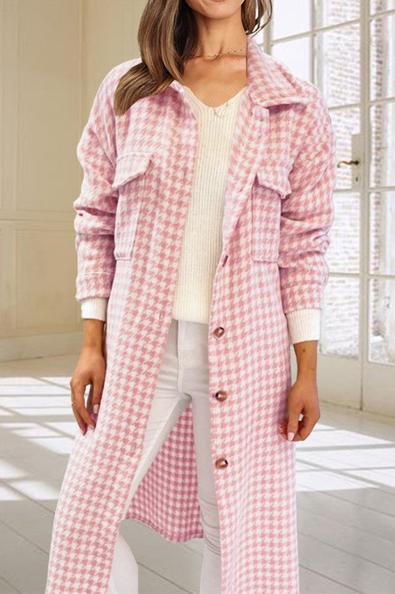 Chic Plaid Tweed Long Coat