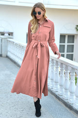 Single Breasted Long-Sleeved Mid-Length Dress