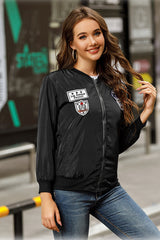 Decal Zip Baseball Jacket