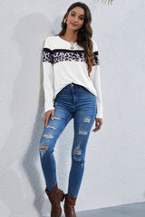Round Neck Printed Long-Sleeved T-Shirt