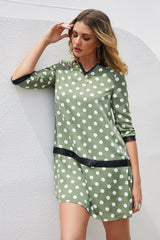 Polka Dot Leather Panel Dress