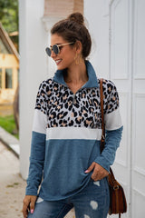 Leopard Patchwork Iiregular Top