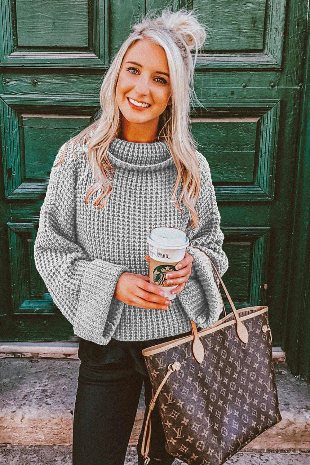 Loose Pure Color High Neck Sweater