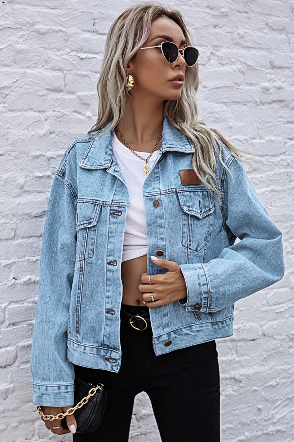 Pocket Button Loose Denim Jacket