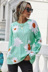 Printed Knitted Loose Pullover