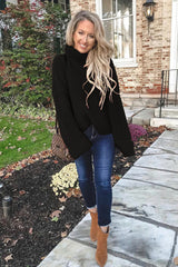 Loose Pure Color High Neck Sweater