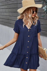 Short Sleeve A-Line Dress