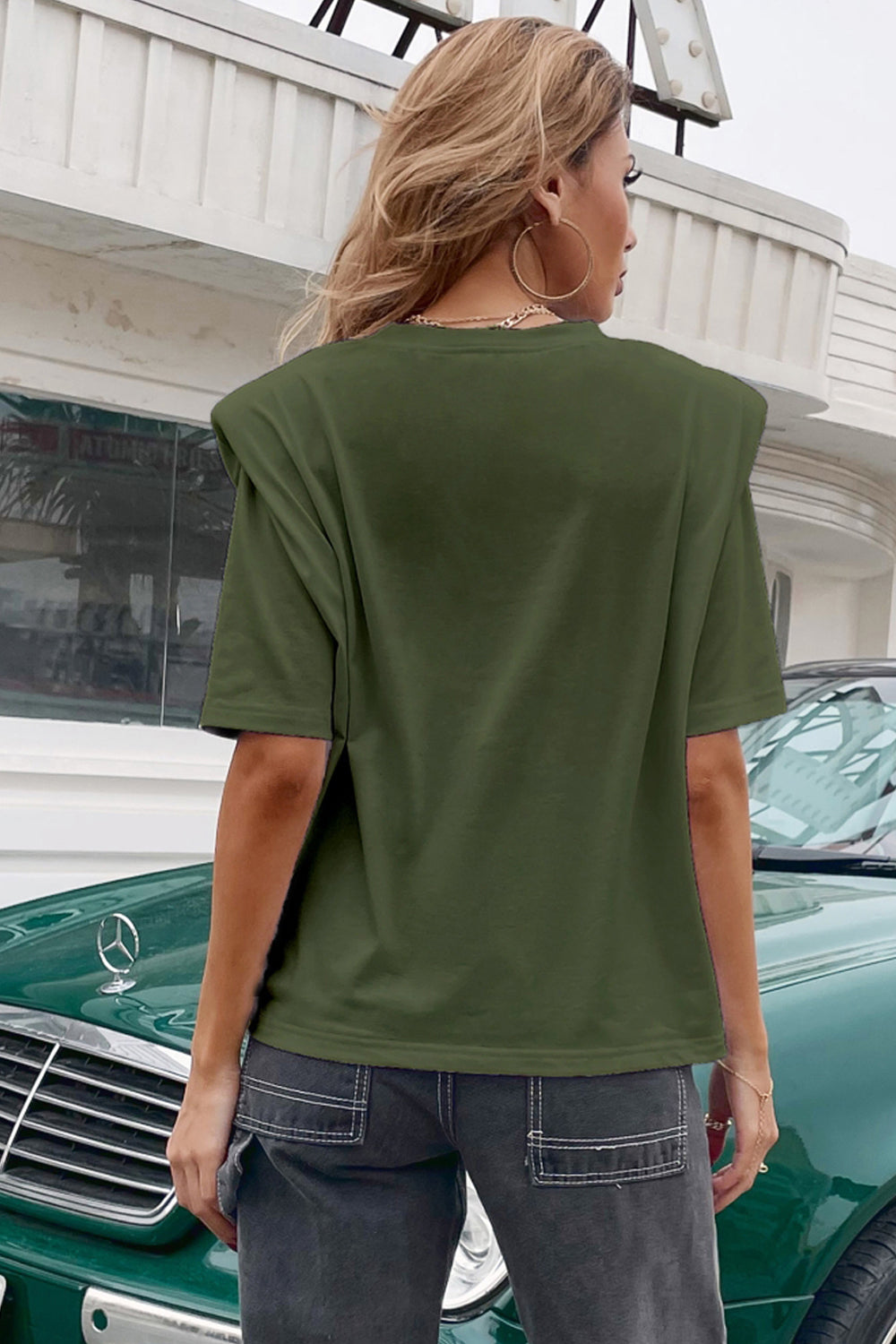Casual Round Neck Solid Color T-Shirt
