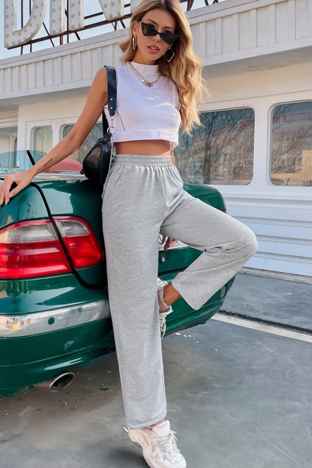 Loose High Waist Sports Trousers