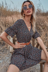 Loose V-neck Floral Dress