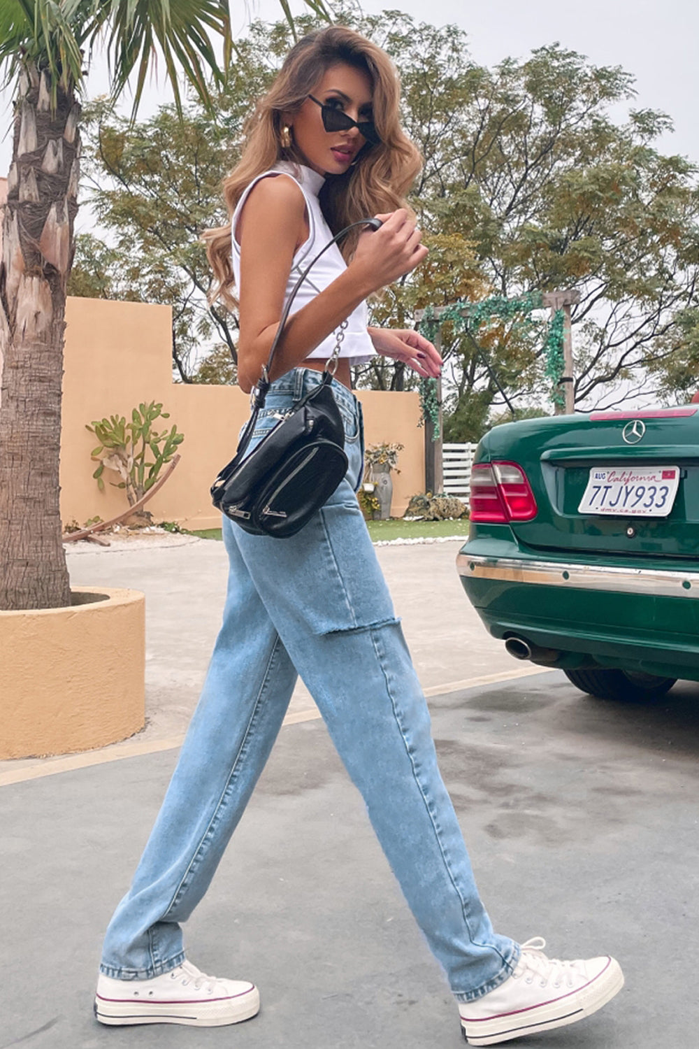 Vintage Ripped High-Waisted Jeans