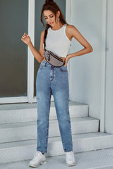 Vintage Ripped High-Waisted Jeans