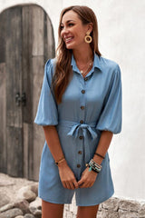 Single-Breasted Tie Dress