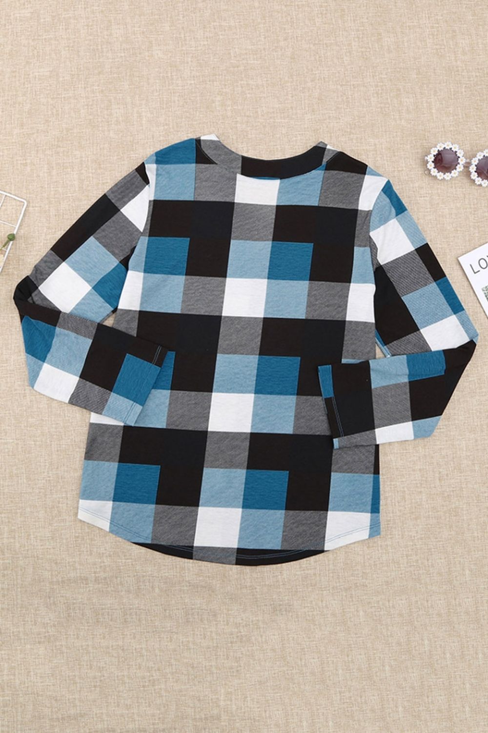 Plaid Loose Long Sleeve Pullover