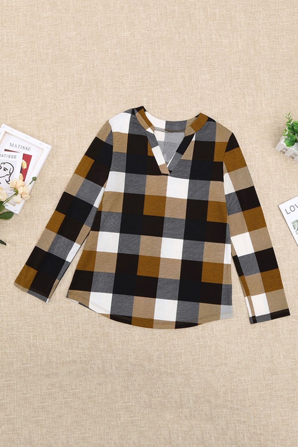 Plaid Loose Long Sleeve Pullover