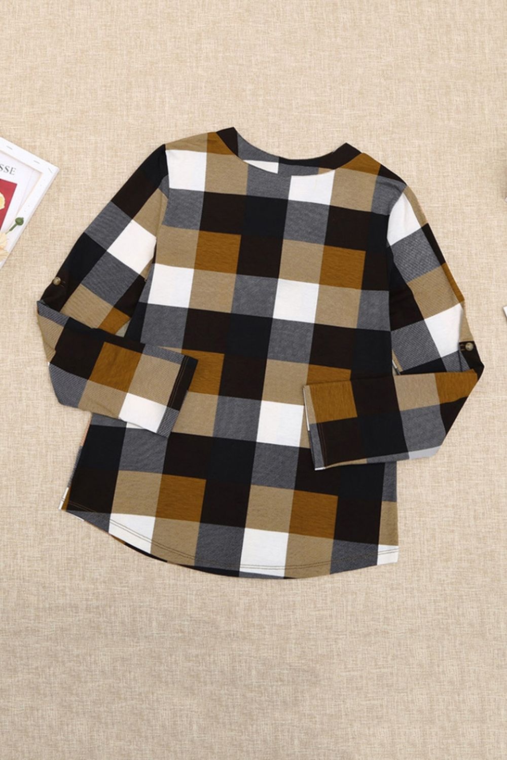 Plaid Loose Long Sleeve Pullover