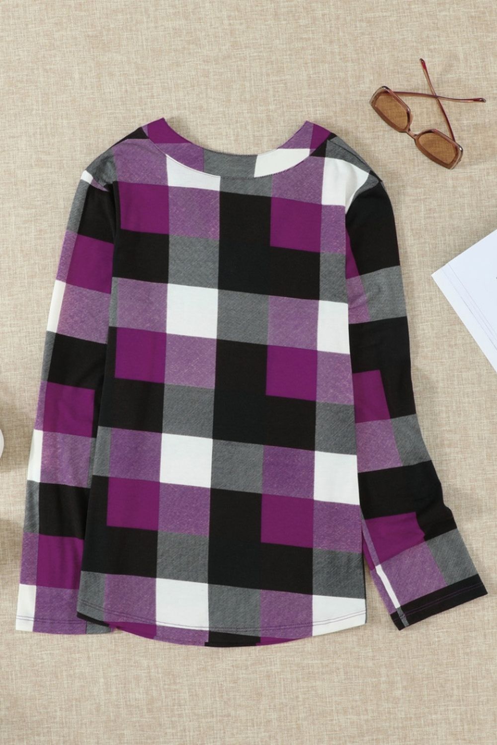 Plaid Loose Long Sleeve Pullover